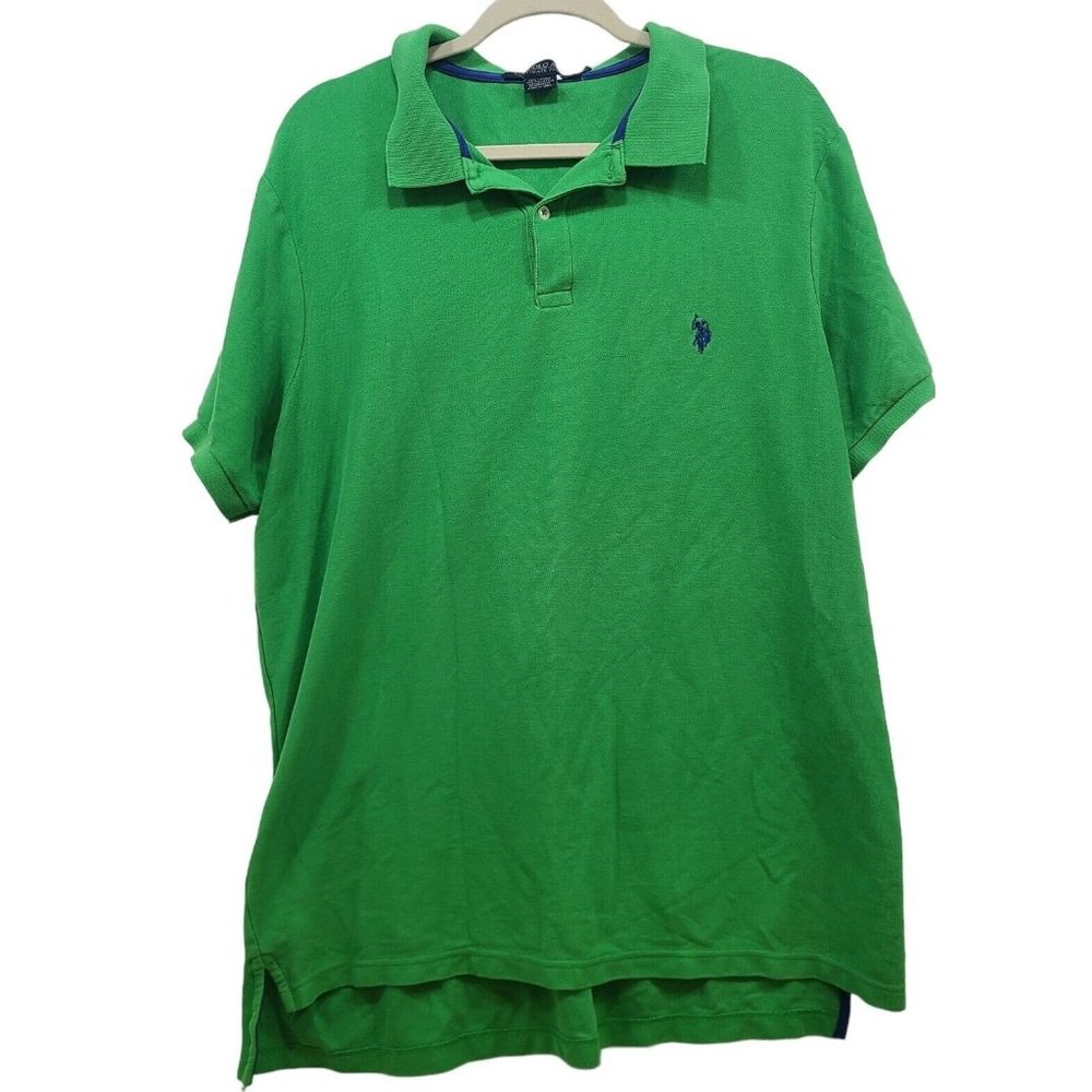 US Polo Assn. Performance Pique Shirt Mens Size XXL Big & Tall Green (S016)